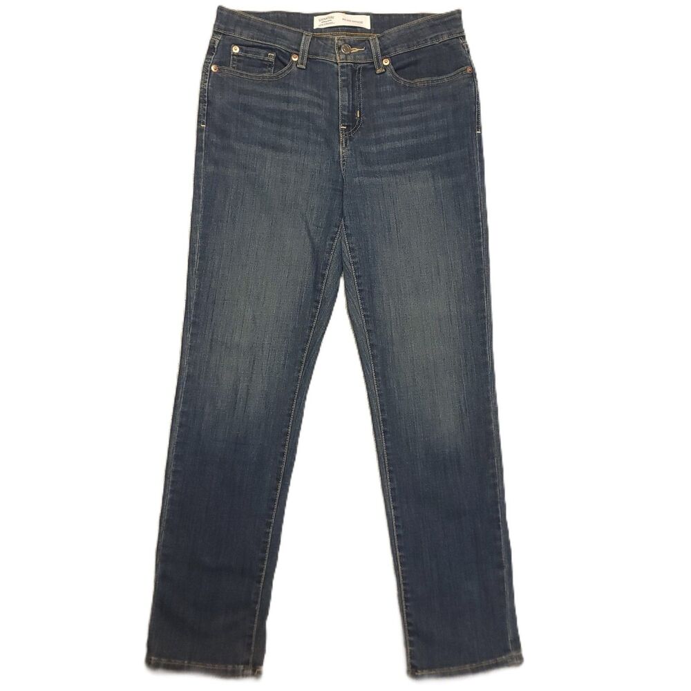 Levi Signature Womens 6  (30x29) Jeans Mid Rise Boyfriend Blue Stretch Denim